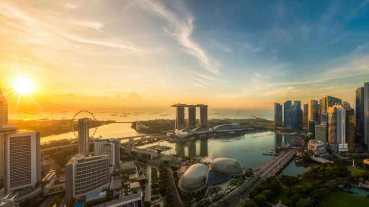 Blick auf Singapur von oben