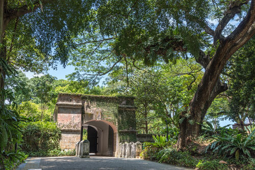 Archway entrance to Fort Canning Park in Singapore