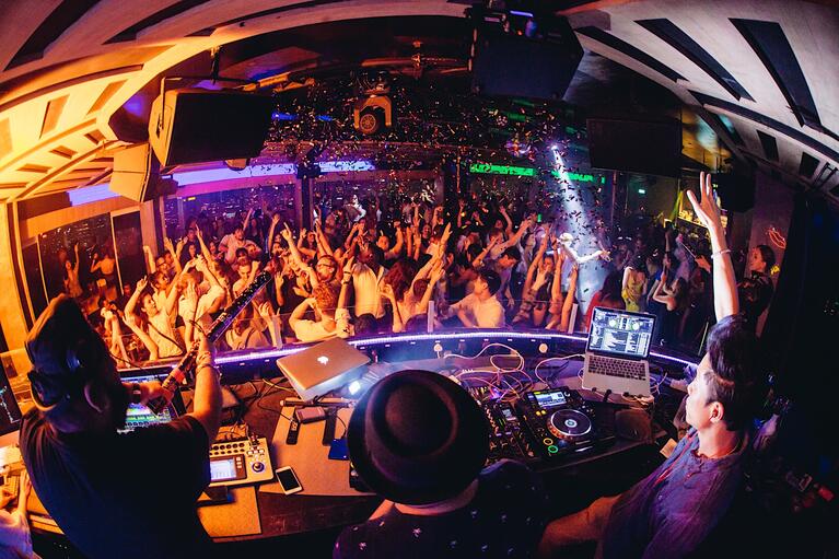 Night club interior at Ce La Vi SkyBar, Singapore