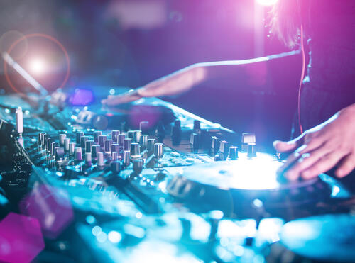 DJ's equipment inside a night club