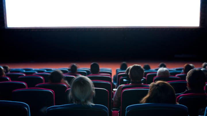 People watching a movie in the cinema theater