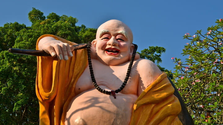 Buddha statue at Haw Par Villa theme park in Singapore.
