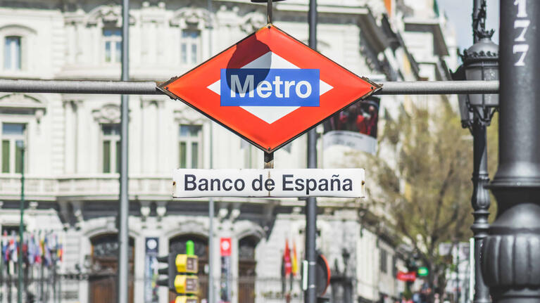 Metro Station Sign In Madrid