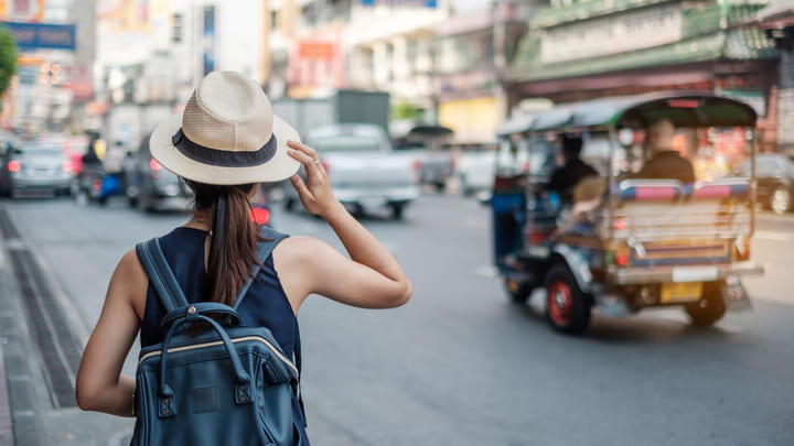 Tourist in Chinatown, Bangkok.