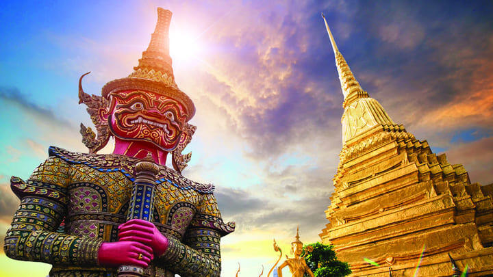Wat Phra Keow in the grounds of the Grand Palace, Bangkok.