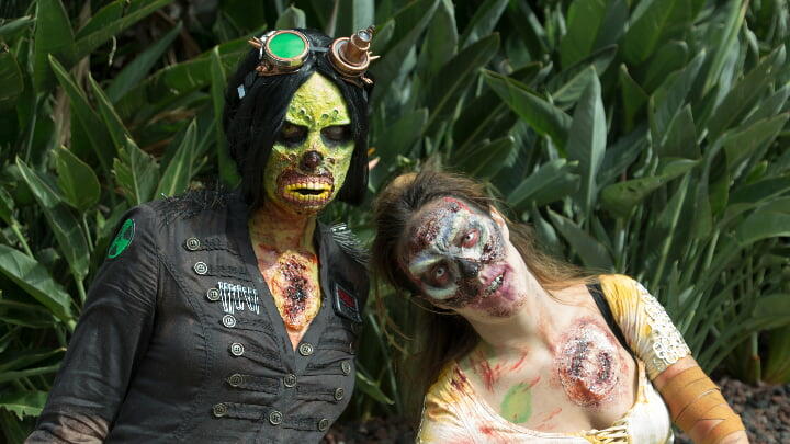 Two women in zombie makeup at the Sitges Film Festival
