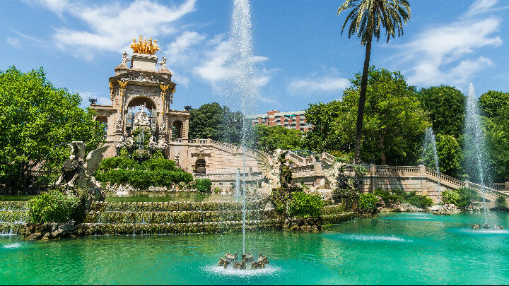 View over the Cascada Fountain in Ciutadella Park
