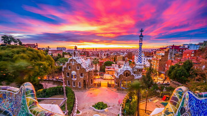 Sunset viewed from Park Güell
