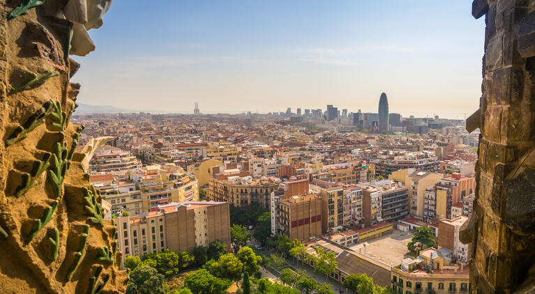En haut des tours de la Sagrada Família