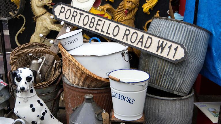 Items for sale at Portobello market