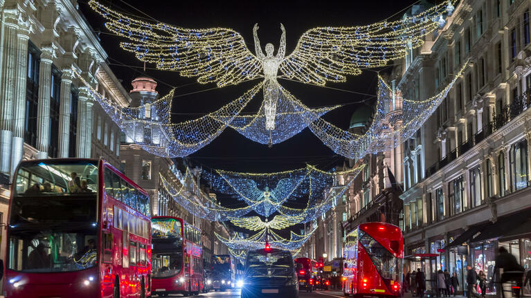 Shopping in December lets visitors enjoy the Christmas lights